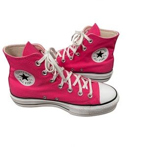 Converse All Star Chuck Taylor Hot Pink Platform Sneakers Size 7.5